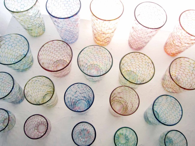 滋賀の和食器セレクトショップflatto（フラット）に納品したイロアミグラス
